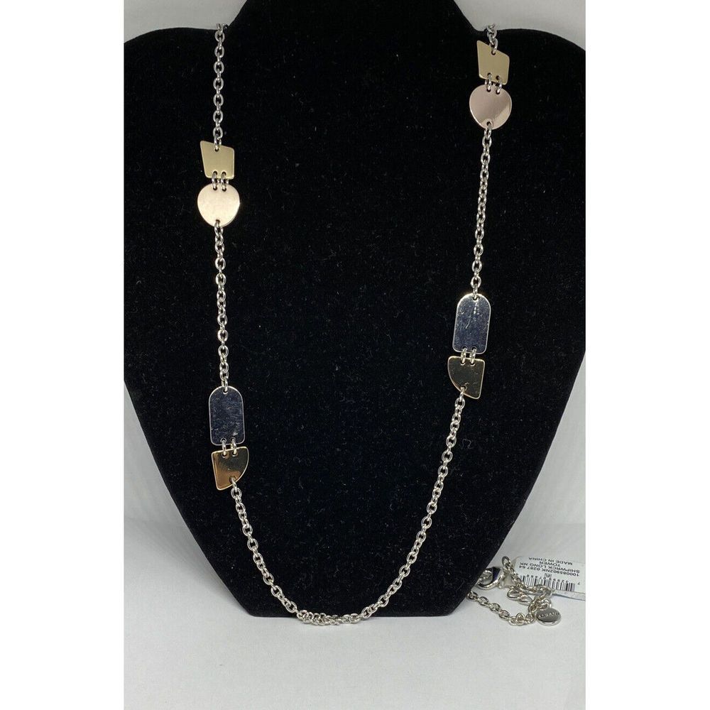 Alfani Tri-Tone Sculptural 44" Strand Necklace MSRP $44.50 CP739